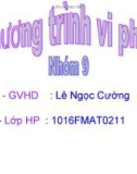 Bài giảng: Phương trình vi phân