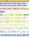 Bài giảng Toán cao cấp A1 – Chương 2: Hệ phương trình tuyến tính