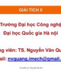 Bài giảng Giải tích 2: Chương 1 - TS. Nguyễn Văn Quang