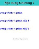 Bài giảng Giải tích 2: Chương 7 - TS. Nguyễn Văn Quang