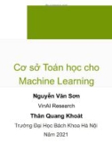 Bài giảng Cơ sở Toán học cho Machine Learning - Nguyễn Văn Sơn & Thân Quang Khoát