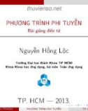 Bài giảng Phương trình phi tuyến - Nguyễn Hồng Lộc (ĐH Bách Khoa)