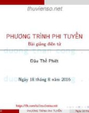 Bài giảng Phương pháp tính: Phương trình phi tuyến - Đậu Thế Phiệt