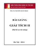 Bài giảng Giải tích II - PGS.TS. Nguyễn Xuân Thảo (Hệ Kĩ sư tài năng)