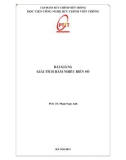 Bài giảng Giải tích hàm nhiều biến số: Phần 1