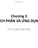 Bài giảng Toán 1E1 và Toán 1: Chương 3 - ThS. Huỳnh Văn Kha