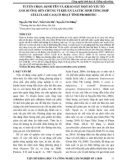 Tuyển chọn, định tên và khảo sát một số yếu tố ảnh hưởng đến chủng vi khuẩn Lactic sinh tổng hợp Cellulase, có hoạt tính probiotic
