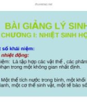 Bài giảng lý sinh: Chương 1