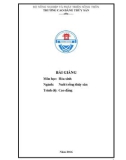 Bài giảng Hóa sinh (Ngành Nuôi trồng thủy sản - Trình độ Cao đẳng): Phần 1 - Trường Cao đẳng Thủy sản