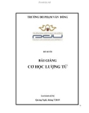 Bài giảng Cơ học lượng tử - ĐH Phạm Văn Đồng