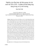 Nghiên cứu tổng hợp vật liệu quang xúc tác nano hệ TiO2-CeO2 và thăm dò khả năng ứng dụng trong xử lý môi trường