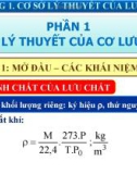 Bài giảng các quá trình cơ học - Chương 1 : Cơ sở lý thuyết của lưu chất