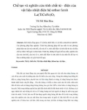 Chế tạo và nghiên cứu tính chất từ - điện của vật liệu nhiệt điện hệ orthor ferrit La(TiCoFe)O3