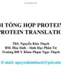 Bài giảng Hóa sinh - Bài: Sinh tổng hợp protein (Protein translation) - Phần 2