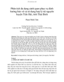 Phân tích đa dạng cảnh quan phục vụ định hướng bảo vệ và sử dụng hợp lý tài nguyên huyện Tiền Hải, tỉnh Thái Bình