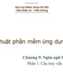 Bài giảng Kỹ thuật phần mềm ứng dụng: Chương 9.1 - Viện Điện tử Viễn thông (ĐH Bách Khoa HN)