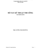 Sổ tay kỹ thuật thi công - ThS Lương Thanh Dũng