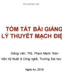 Bài giảng Tóm tắt bài giảng lý thuyết mạch điện