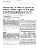 Giải pháp nâng cao trình độ chuyên môn cho nhân sự làm nhiệm vụ giám sát, đánh giá dự án đầu tư xây dựng sử dụng vốn nhà nước