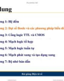 Bài giảng Điện tử số - Chương 2: Đại số Boole và các phương pháp biểu diễn hàm