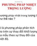 Bài giảng Phương pháp nhiệt trọng lượng