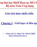 Bài giảng Giải tích hàm nhiều biến: Chương 1 - TS. Đặng Văn Vinh