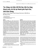 Tác động của biến đổi khí hậu đến hạ tầng thoát nước đô thị tại thành phố Rạch Giá, tỉnh Kiên Giang