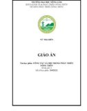 Giáo án học phần: Công tác xã hội trong phát triển nông thôn