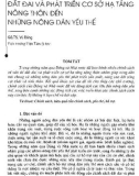 Tác động của nhóm chính sách đất đai và phát triển cơ sở hạ tầng nông thôn đến những nông dân yếu thế - GS.TS. Vũ Dũng