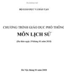 chương trình giáo dục phổ thông môn lịch sử - bộ giáo dục và Đào tạo