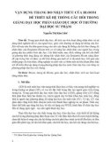 Vận dụng thang đo nhận thức của Bloom để thiết kế hệ thống câu hỏi trong giảng dạy học phần giáo dục học ở trường đại học sư phạm