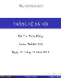 Bài giảng Thống kê xã hội: Chương 1 - Đỗ Thị Thúy Hằng