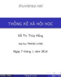 Bài giảng Thống kê xã hội: Chương 5 - Đỗ Thị Thúy Hằng