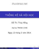 Bài giảng Thống kê xã hội: Chương 8 - Đỗ Thị Thúy Hằng