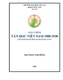 Giáo trình Văn học Việt Nam 1900-1930 (Giáo trình tóm tắt dành cho lớp Đại học từ xa): Phần 1