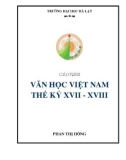 Giáo trình Văn học Việt Nam thế kỷ XVI - XVIII: Phần 1