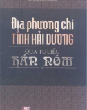 Địa phương chí tỉnh Hải Dương qua tư liệu Hán Nôm