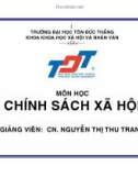 Bài giảng Chính sách xã hội - GV. Nguyễn Thị Thu Trang