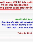 Bài giảng Giải quyết xung đột lợi ích quốc gia và lợi ích địa phương trong chính sách phát triển - Nguyễn Văn Mễ