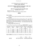 Đề thi tốt nghiệp và đáp án CĐ nghề khoá 2 môn Điện công nghiệp (2008-2011) - Mã: ĐCN - LT 02, ĐCN - LT 03 - Phần lý thuyết