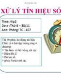 Bài giảng học Xử lý tín hiệu số