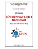 Bài giảng Sức bền vật liệu 1 nâng cao - ĐH Phạm Văn Đồng