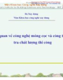 Tổng quan về công nghệ móng cọc và công tác kiểm tra chất lượng thi công - Bộ xây dựng phần 1