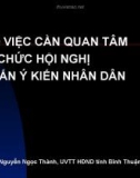 Bài giảng Một số việc cần quan tâm khi tổ chức hội nghị tham vấn ý kiến nhân dân - Nguyễn Ngọc Thành