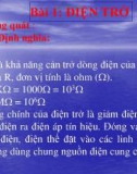 Bài giảng Điện tử căn bản - Bài 1: Điện trở