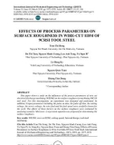 Effects of process parameters on surface roughness in wire-cut edm of 9crsi tool steel