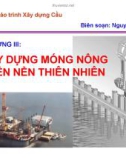 Giáo trình Xây dựng Cầu - Xây dựng móng nông trên nền thiên nhiên