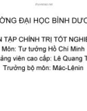 Bài giảng Tư tưởng Hồ Chí Minh - Lê Quang Tự