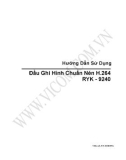 Hướng dẫn sử dụng Đầu Ghi Hình Chuẩn Nén H.264 RYK - 9240