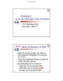 Bài giảng Kỹ thuật số - Chương 3: Các cổng logic & Đại số Boolean